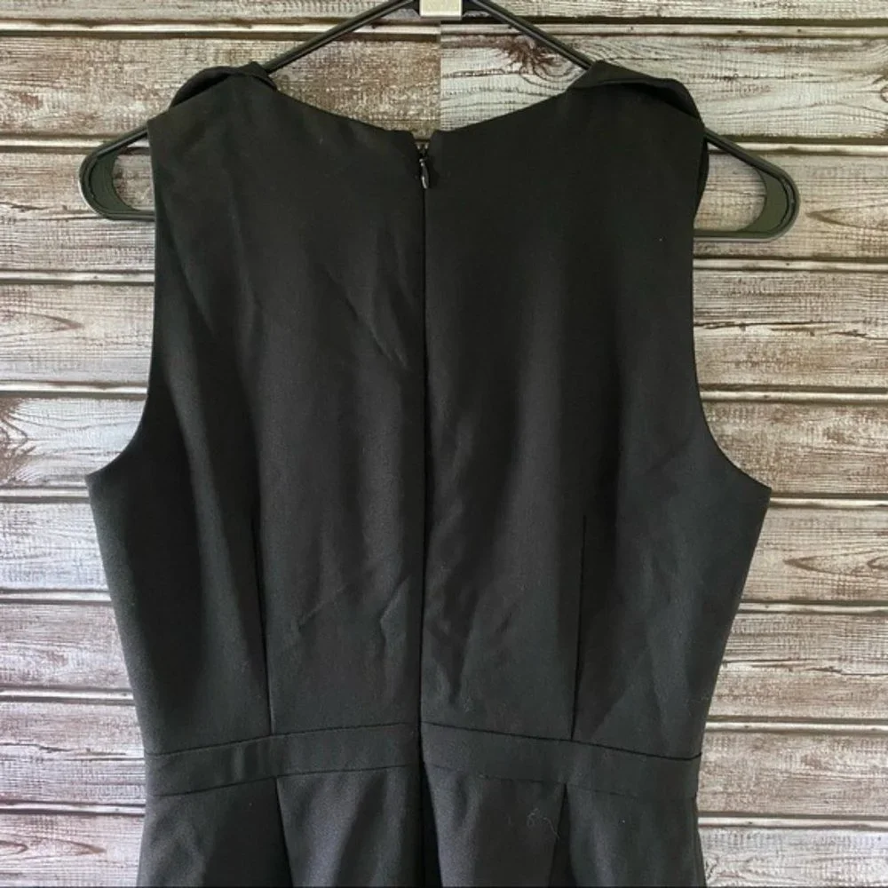 J Crew Women's Sleeveless Sheath Dress Size 4 Tall‎ Black 100% Wool Back Zipper